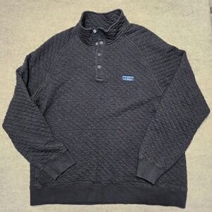 L.L.Bean‎ Mens Pullover Quilted Button Up Mock Neck Sweater XL Casual